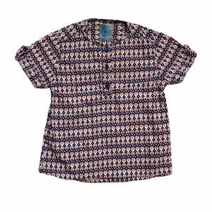 DANNY Boy Ethnic Print Henley Shirt